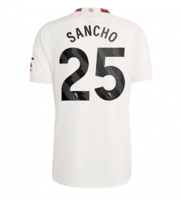 Lacne Muži Futbalové dres Manchester United Jadon Sancho #25 2023-24 Krátky Rukáv - Tretina